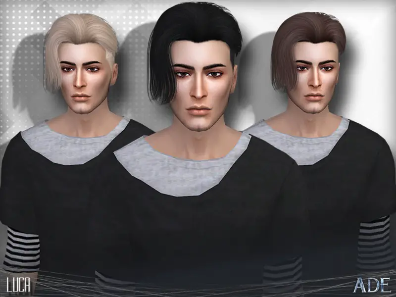 The Sims Resource: Luca hair by Ade Darma - Sims 4 Hairs