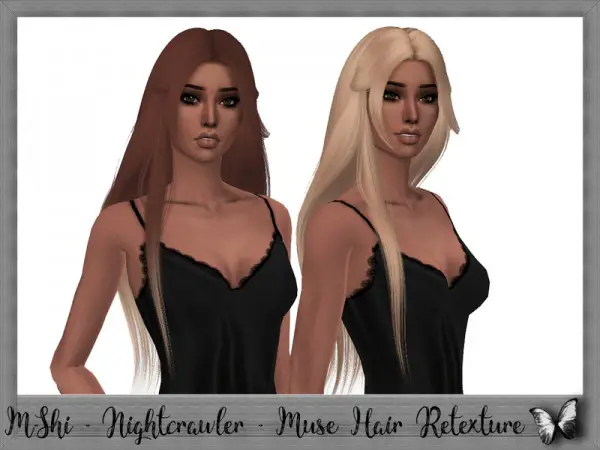 The Sims Resource: Nightcrawler`s   Muse Hair Retextured by mikerashi for Sims 4