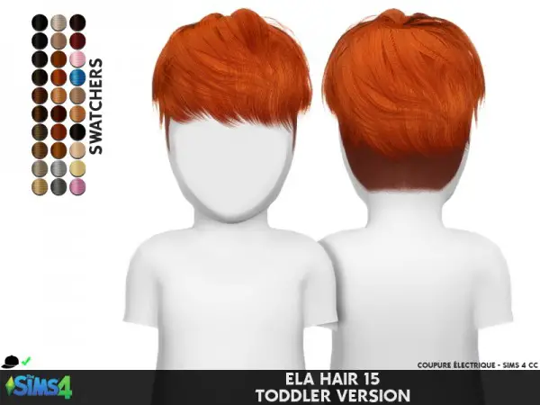 Coupure Electrique: Ela hair 15 retextured for toddlers for Sims 4