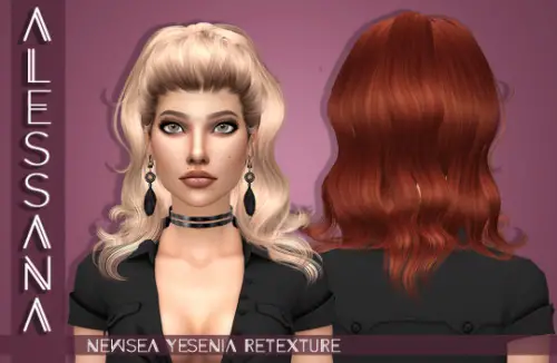 Alessana Sims: NewSea`s Yesenia hair retextured for Sims 4