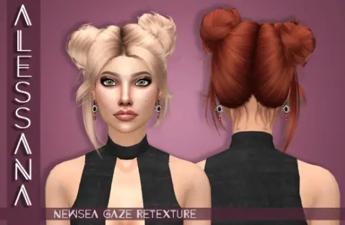 Alessana Sims: Newsea`s Gaze hair retextured for Sims 4