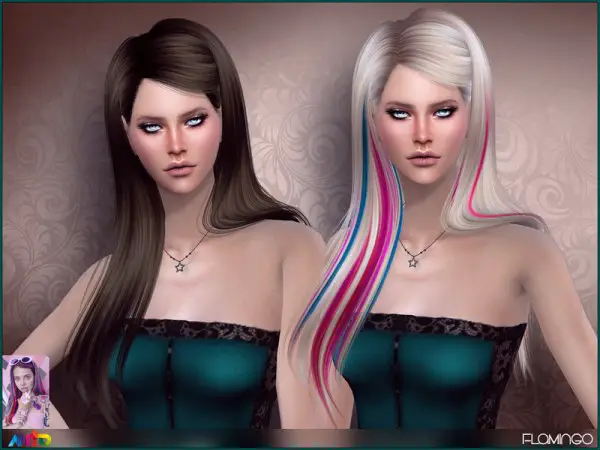 The Sims Resource: Flamingo Hair by Anto for Sims 4
