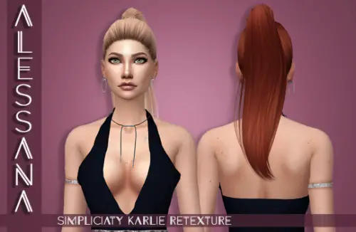 Alessana Sims: Simpliciaty`s Karlie hair retextured for Sims 4
