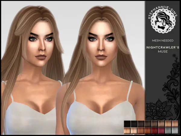 The Sims Resource: Muse hair retextured by Stephanniie Sims for Sims 4