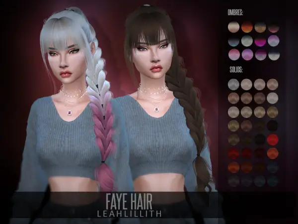 The Sims Resource: Faye Hair by LeahLillith for Sims 4