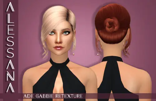 Alessana Sims: Ade Darma`s Gabbie hair retextured for Sims 4