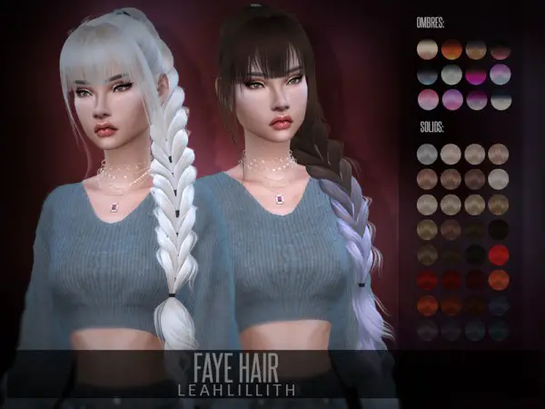 The Sims Resource: Faye Hair by LeahLillith for Sims 4