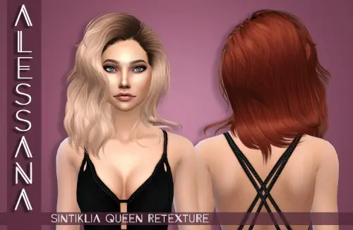 Alessana Sims: Sintiklia`a Queen hair retextured for Sims 4