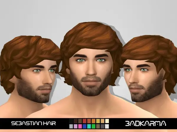 The Sims Resource: Sebastian hair retextured by BADKARMA for Sims 4