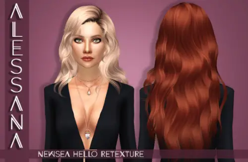 Alessana Sims: NewSea`s Hello hair retextured for Sims 4