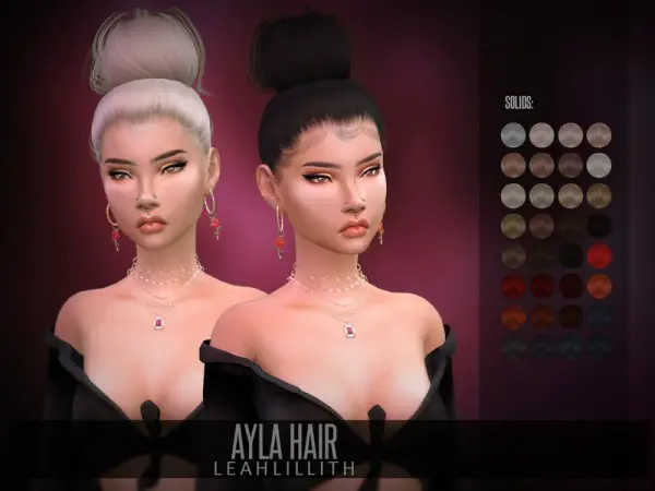 The Sims Resource: Ayla Hair by LeahLillith for Sims 4