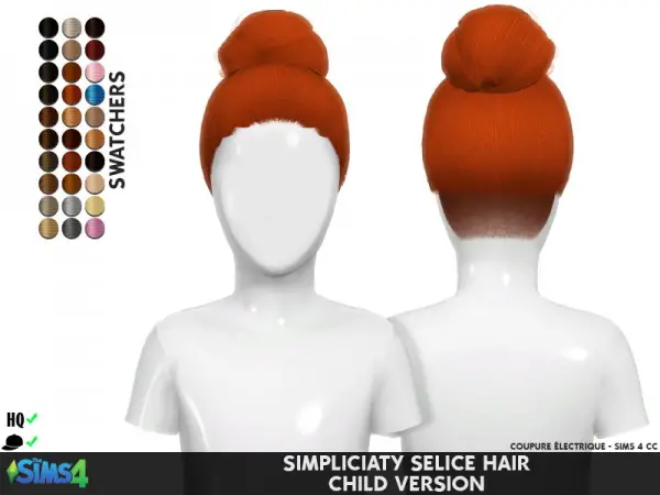 Coupure Electrique: Simpliciaty`s Selice hair retextured for Sims 4