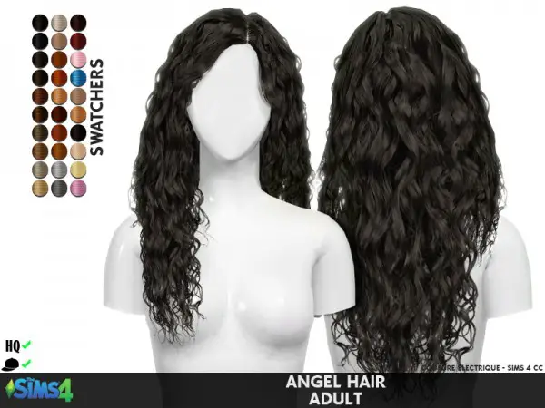 Coupure Electrique: Angel hair retextured for Sims 4