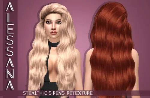 Alessana Sims: Stealthic`s Sirens hair retextured for Sims 4