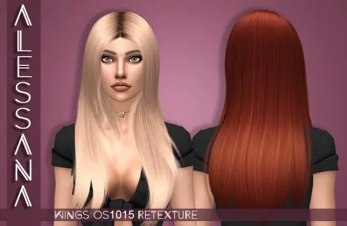 Alessana Sims: Wings OS1015 hair retextured for Sims 4