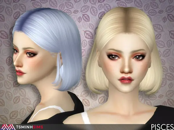 The Sims Resource: Pisces Hair 52 by TsminhSims for Sims 4
