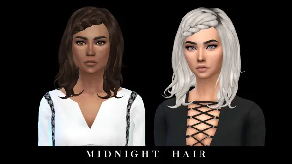 Leo 4 Sims: Midnight hair retextured for Sims 4