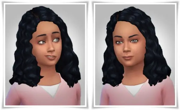 Birksches sims blog: Kids Long Curls hair retextured for Sims 4