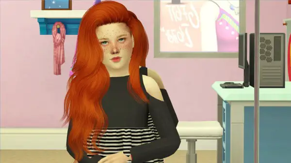 Coupure Electrique: Ade Darma’s Katerina V1 hair retextured kids version for Sims 4