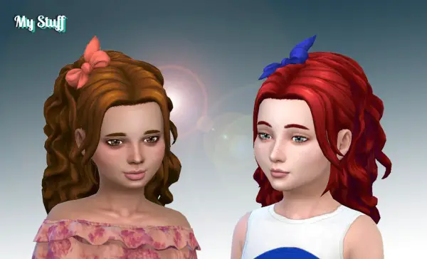 Mystufforigin: Leonaro hair retextured for girls for Sims 4