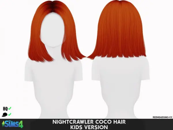 Coupure Electrique: Nightcrawler`s Coco hair retextured kids version for Sims 4