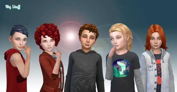 Mystufforigin: Boys Hair Pack 7 for Sims 4