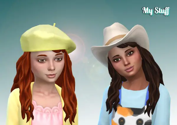 Mystufforigin: Daisy Hair retextured V2 for Girls for Sims 4