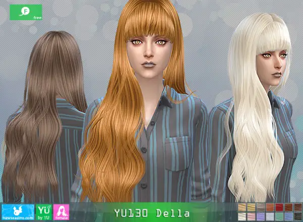 NewSea: YU130 Della hair for Sims 4