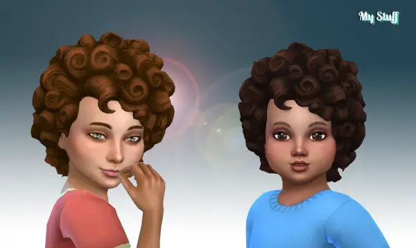 Mystufforigin: Med Curl hair retextured for Sims 4