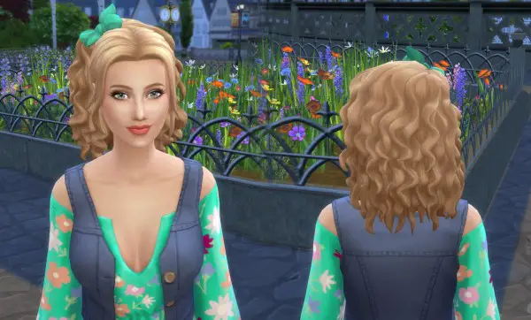 Mystufforigin: Leonora Hair retextured for Sims 4