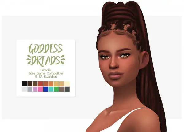 Nolan Sims: Goddess Dreads hair retextured for Sims 4