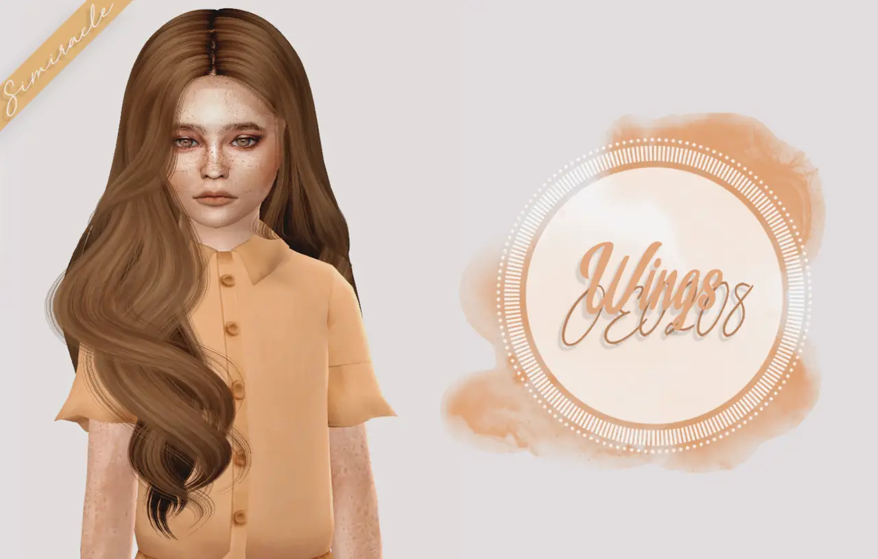 Simiracle Wings Oe0208 Hair Retextured Kids Version Sims 4 Hairs