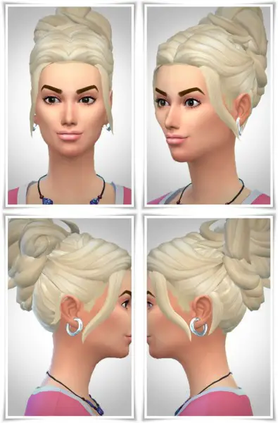 Birksches sims blog: Romantic bun hair for Sims 4