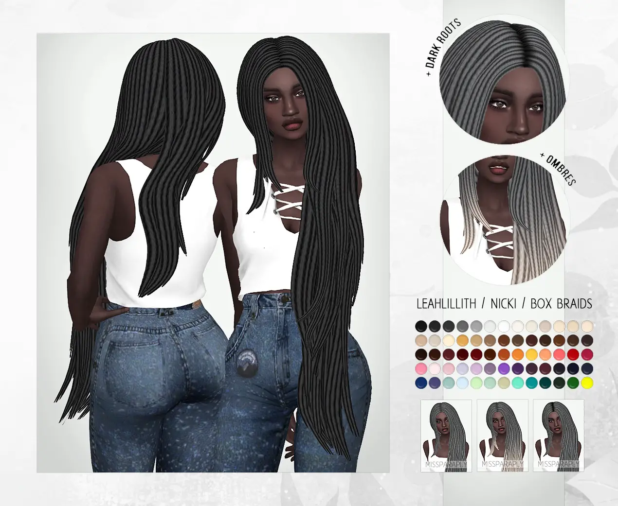 Sims 4 Hairs ~ Miss Paraply: Leahlillith`s Nicki hair retextured - box ...