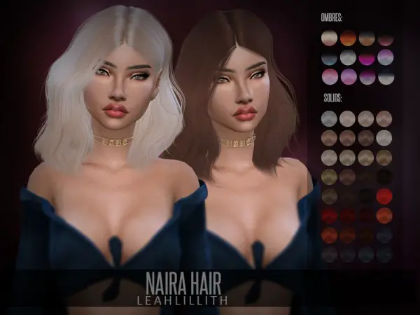 The Sims Resource: Naira Hair by LeahLillith for Sims 4