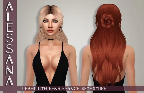 Alessana Sims: LeahLillith`s Renaissance hair retextured for Sims 4