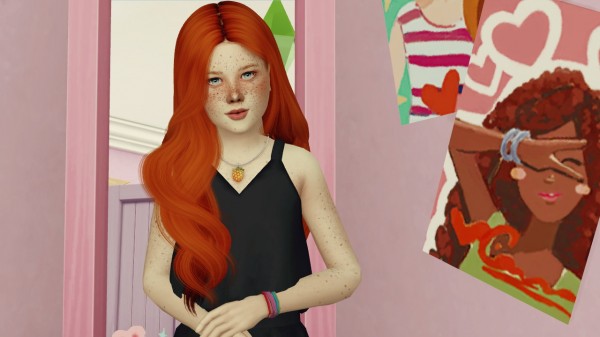 Coupure Electrique: Wings oe0208 hair retextured  kids version for Sims 4