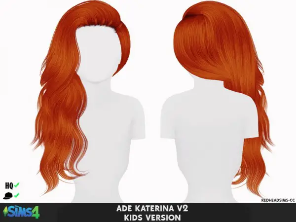 Coupure Electrique: Ade Darma’s Katerina V2 hair retextured kids version for Sims 4