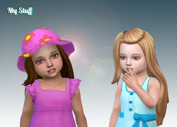 Mystufforigin: Melanie Hair retextured for toddlers for Sims 4