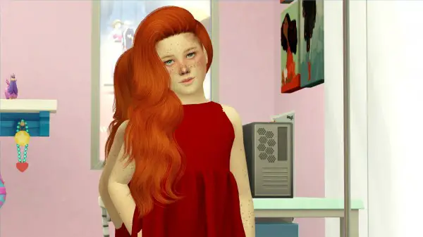Coupure Electrique: Ade Darma’s Katerina V2 hair retextured kids version for Sims 4