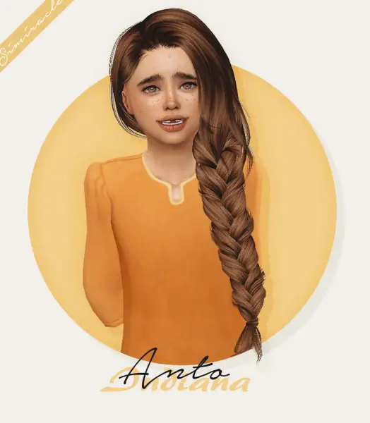 Simiracle Anto`s Indiana Hair Retextured Kids Version Sims 4 Hairs