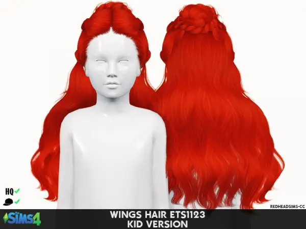 Coupure Electrique: Wings hair ETS1123 retextured   kids version for Sims 4