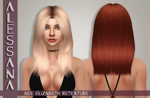 Alessana Sims: AdeDarma`s Elizabeth hair retextured for Sims 4