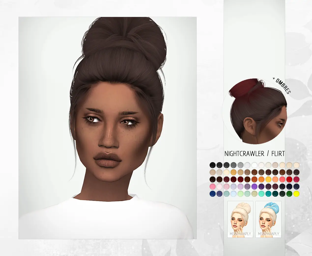 Sims 4 Hairs ~ Miss Paraply: Nightcrawler`s Flirt hair retextured