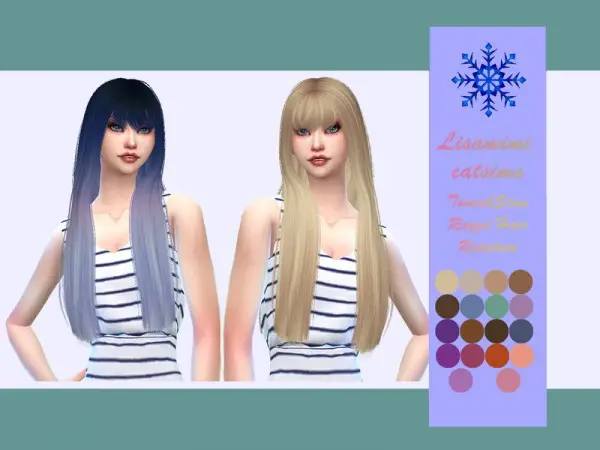 The Sims Resource: Tsminh`s Rayza Hair Bang Retextured by Lisaminicatsims for Sims 4