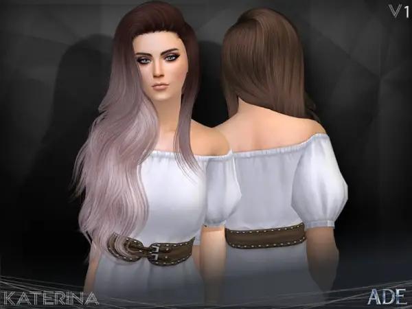 The Sims Resource: Katerina hair V1 by Ade Darma for Sims 4