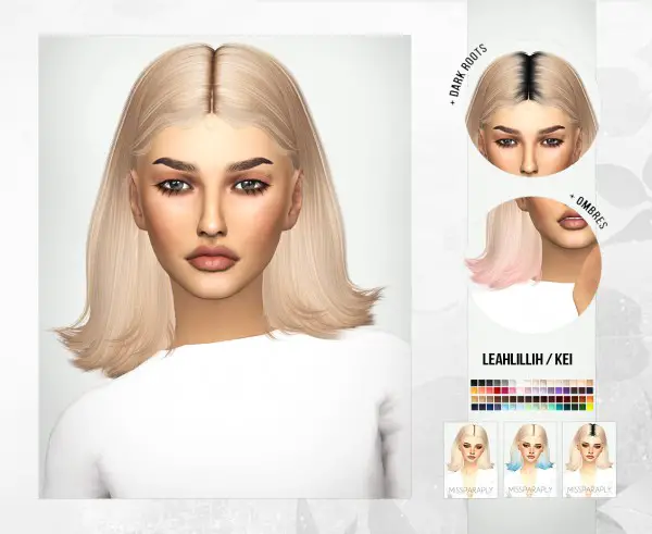 Sims 4 Hairs ~ Miss Paraply: Leahlillith`s Kei hair retextured