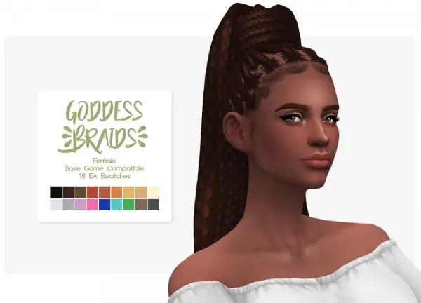 Nolan Sims: Goddess Braids hair retextured for Sims 4