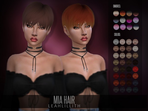 The Sims Resource: Mia Hair by Leah Lillith for Sims 4