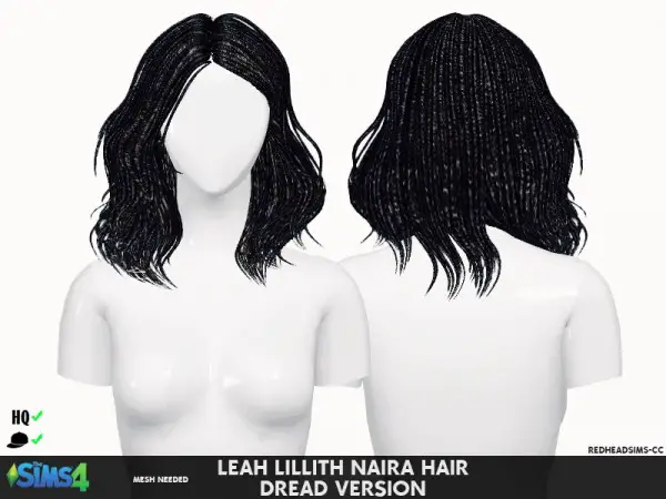 Coupure Electrique: Leahlillith`s Naira hair retextured dread version for Sims 4